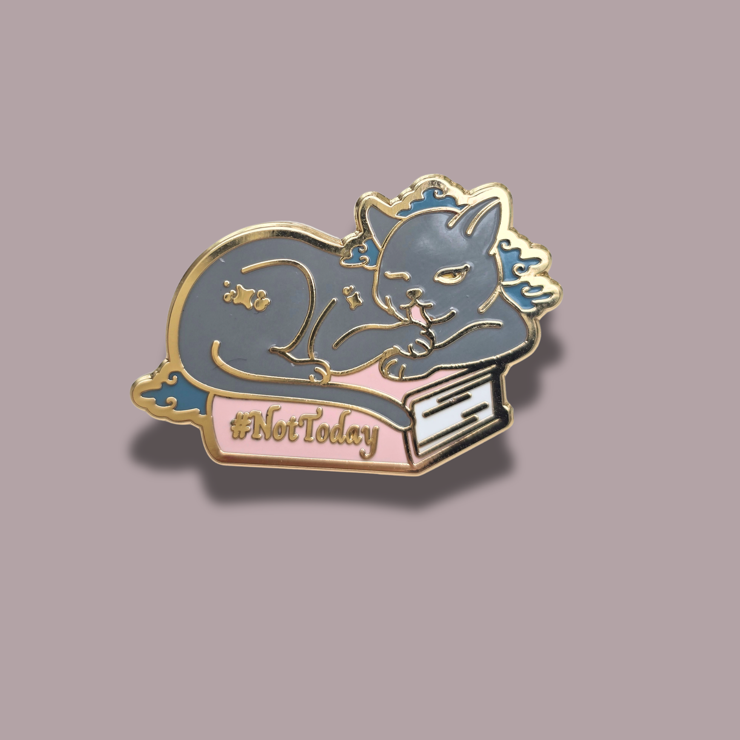 Not Today — Alan Cat Enamel Pin