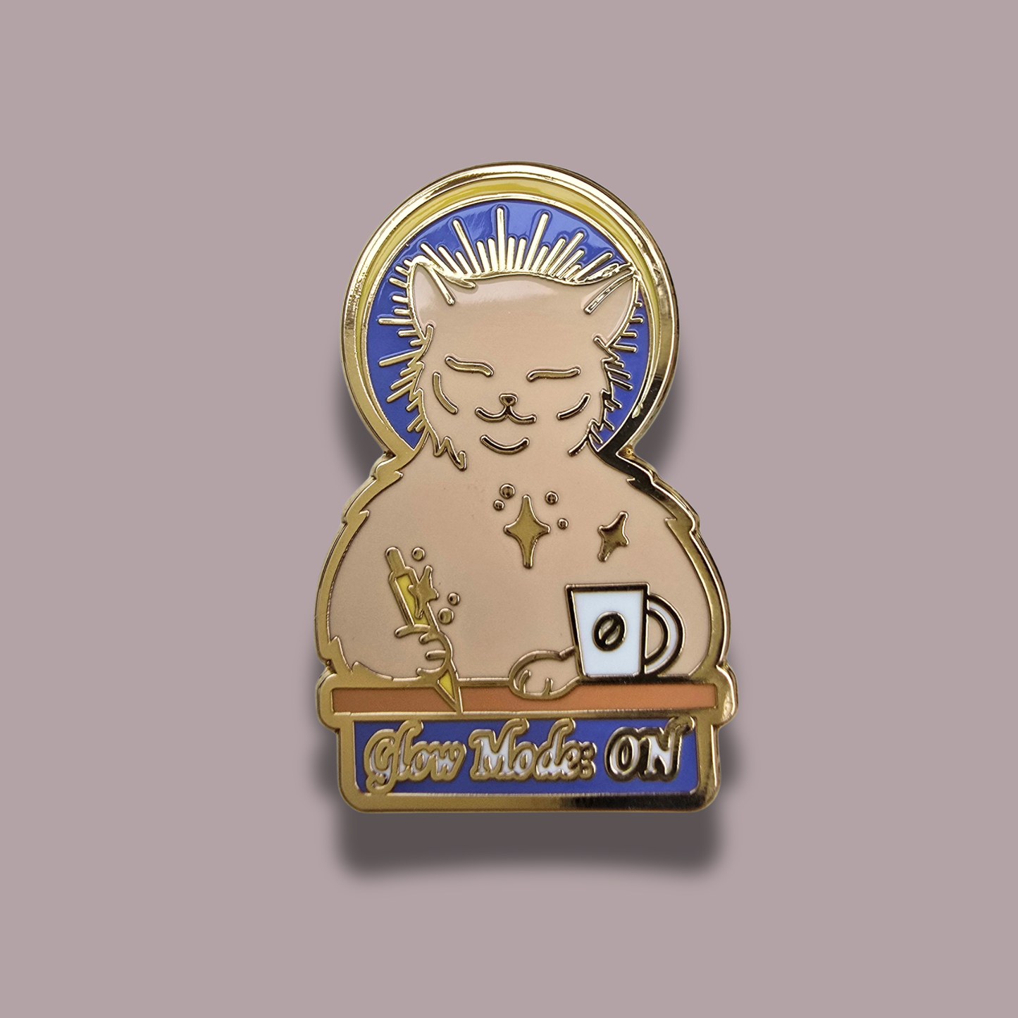 Glow Mode: On — Cookie Cat Enamel Pin